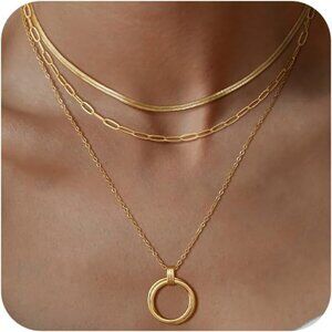 Christmas gift gold Style 15 plated layered necklaces women dainty choker set